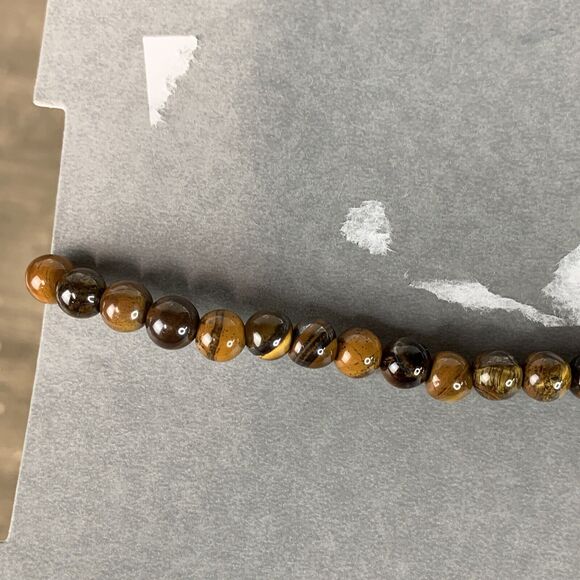 Nordstrom Genuine Stone Gemstone Prayer Bead Tiger Eye Bracelet Stretch One Size - Picture 5 of 7